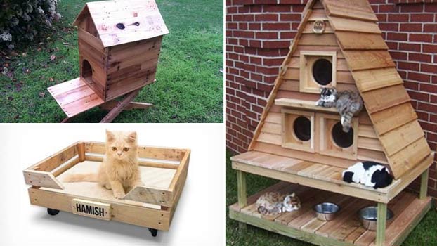 Cucce per gatti da esterno in pallet di legno - Blog BCasa